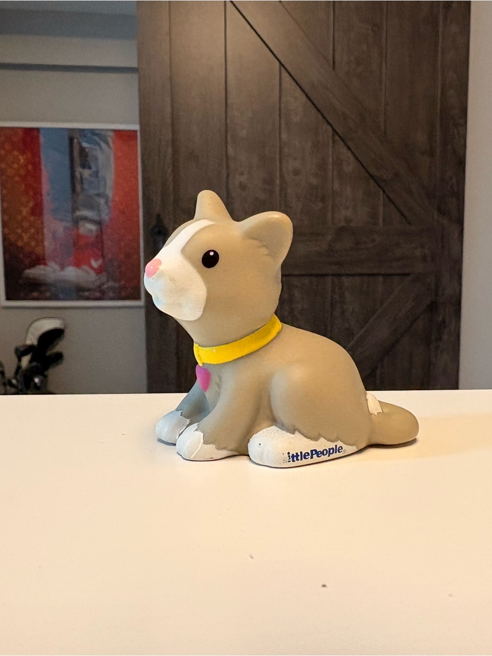 Little People Gray kitten yellow collar